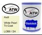 Preview: Audi, White Pearl Tricoat, LOB9 / D4: 500ml Lackdose, von ATW Autoteile West.